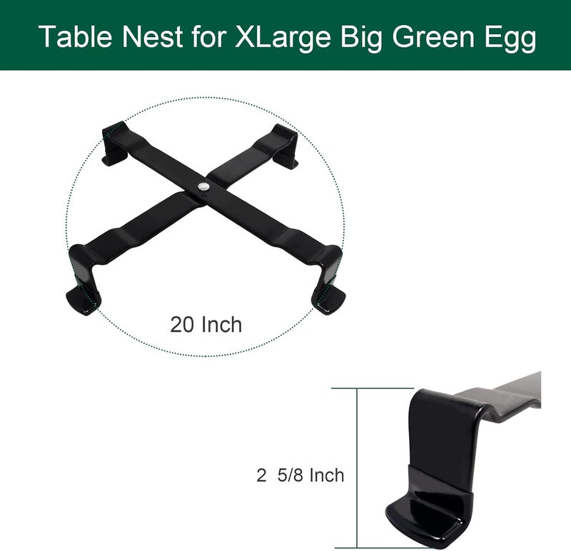 Quantfire Grill Stand Table Nest for XLarge Big Green Egg, Big Green Egg Accessories Kamado Grill Table Nest Stand - Image 2